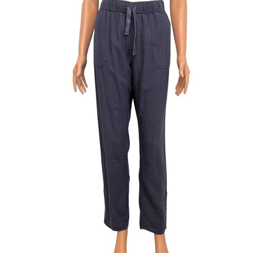 Roxy L convertible roll tab hem linen casual pull on pant P2 3673